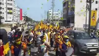 Telangana TDP GHMC Nomination Rally - Huge Crowd On Hyderabad Roads