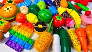 Oddly Satisfying Video-How to Cutting New Wooden Fruits and Vegetables ASMR - Cutting Plastic fruits