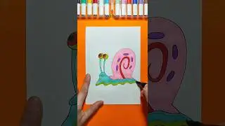 How to draw Gary the Snail from SpongeBob SquarePants 🐌 #drawing #tutorial #funny #cartoons #art