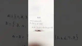 Subtraction of two sets (A-B).#shortsfeed