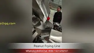 Peanut frying line with 100-150kg/h capacity batch stirring frying machine with cooling line