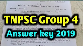 TNPSC Group 4 Answer key 2019