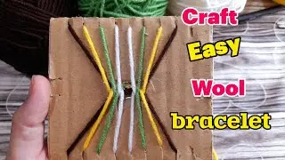 How to make craft easy wool bracelet with yarn ?🥰 I am sure you will love it😻I made with cardboard