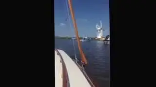 Thurne windmill in operation on the Norfolk Broads. June 2014.