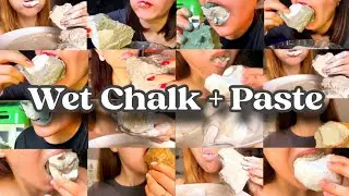 Wet Chalk + Paste ❤️ satisfying sounds eating chalk #asmr