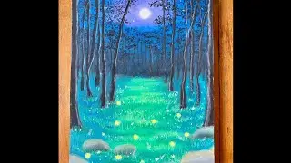 gambar pemandangan magic forest dengan oil pastel artist #art #pemandanganbagus #fyp #menggambar