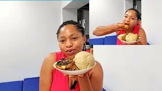 Fufu Mukbang! Cook And Eat Nigerian Ogbono Soup With Oat Fufu | Nigerian African Food Mukbang
