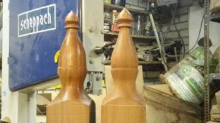 Wood turning a pair of roofing finials #76