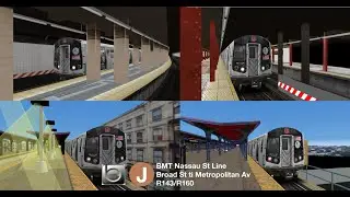 OpenBVE NYC Subway BMT Operation: R143/R160 (J) Train from Broad St to Metropolitan Av via Myrtle Av