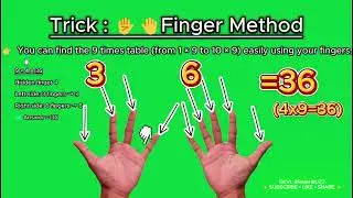 #Amazing 9 Multiplication Finger Trick | Easy Math Magic for Kids#Learn 9 Times Table with Fingers |