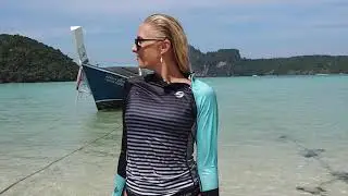 Platinum Sun Rash Guard Turquoise Stripes UPF 50+