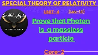 Massless particles #Photon is a massless particle