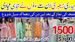 Hurry up💯 Zelbury Stitched Lawn Suite With Chikankari Dupattay Factory Stock Wholesale Price Hyderi