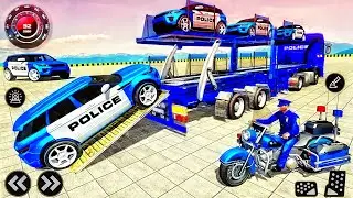 US Police Car Transporter Simulator - Police Trailer Truck Driver 3D - Best Android GamePlay #2