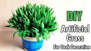 Artificial Grass For Desk | DIY Paper Grass for Desk Decoration | How to Make Artificial Grass