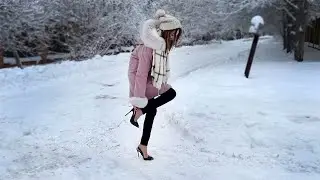 High Heels Slingback Snow Walk, Slingback Walking with a Straps Down, High Heels Snow Walk (# 924)