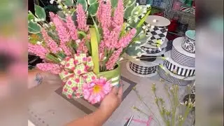 Pink Daisy Basket Floral Arrangement