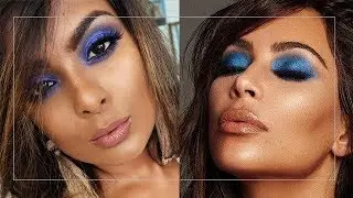 KKW X MARIO DUPE?  BLUE SMOKEY EYES MAKEUP TUTORIAL