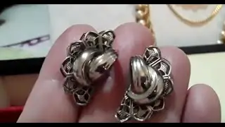 Mid Century Jewelry box and Jewelry 50's to 80's