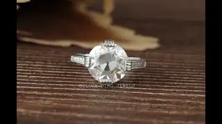 Vintage OEC Round Moissanite Engagement Ring