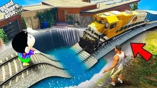 Franklin Controlling Train to Save Shinchan in GTA 5