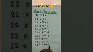 📚📝table trick of 22👍 table by 22 #maths #tabletrick #table shorts 😲