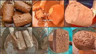 dusty red dirt textures by different artists mashup|dry water paste &dipping | #asmr | mellovvcity🧸|