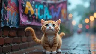 Ai Cat Story #viral &ldquo;Baby Cat&rsquo;s Rainy Drawing Surprise | Miniature Cinematic Story&rdquo;