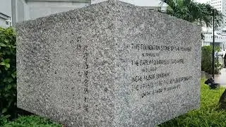 The Hidden Foundation Stone in front of The Fullerton Hotel Singapore @exploresingaporechannel