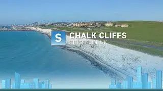 Brighton: Chalk Cliffs,  Aerial 4K Drone View