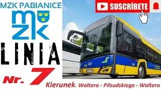 Linia nr 7 Waltera - Piłsudskiego- Waltera Pabianice 🌐 Cała trasa  ♥️ JADĘ AUTOBUSEM MZK PABIANCE ♥️