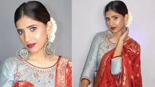 Natural and wearable Durga Puja makeup look for beginners | Navratri makeup 2022