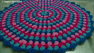 How to crochet a round granny rug part 1 of 3-Learn to crochet in Tamil By Nagu's Handwork