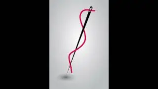 Create Needle & Thread Logo in Illustrator 🧵 | Easy Tutorial #shorts