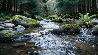 Som tranquilo de água corrente de rio ASMR  |  PEACEFUL River water flowing sound effect ASMR