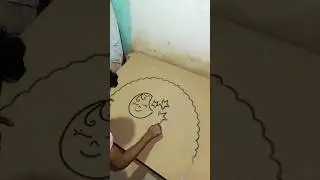 Cute sleeping moon & star drawing easy #shorts
