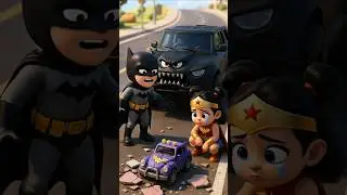 Mobil Batman Nabrak Mobil Wonder Woman! #animation #kartunlucu