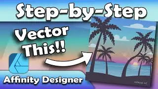 You can vector this Palm Trees on Sunset Beach Landscape Step by Step Tutorial Beginner Follow Along