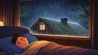 10 Hours of Gentle Rain on a Cabin Roof | Cozy Night Rain Sounds for Sleep, Study & Relaxation