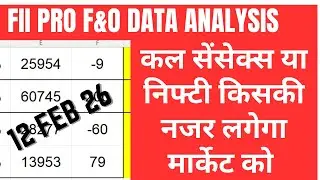 FII & PRO F&O DATA AND NIFTY & SENSEX EXP ANALYSIS FOR 12 FEB 2026 |EDUCATIONAL VIDEO ONLY