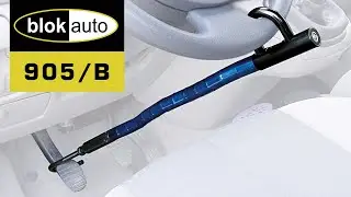 BLOKAUTO 905/B Antirrobo Coche Volante Pedal Blindaje Articulado, Ajuse Universal, Azul y Negro