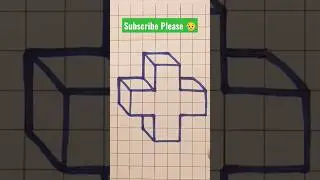 Drawing 3D Plus Sign #trendingshorts #satisfying #handicraftmania #art #shorts