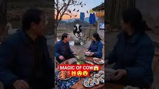 Shocking Cow Smashes Family Table 😱 Cute Mexica Plush Dancing Cactus Electric Plush Toy 🐔🐓 #shorts