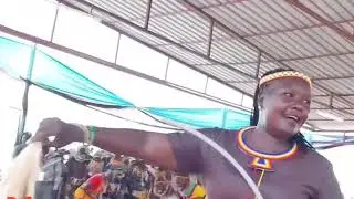 Lokichar Girls Performing A Turkana Traditional Fork Dance During The Tobongu Lore Festival 