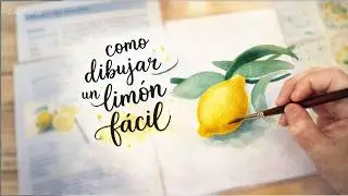 Tutorial para aprender ACUARELA. Ejercicio 2.T&eacute;cnica aguada.Siluetas matizadas.Como pintar un lim&oacute;n🍋