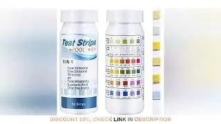 50 Strips 6-Way Spa Test Strips, Swimming Pool Water Hot Tub Test Strips For Chlorine, Bromine, PH,