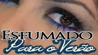 Esfumado de verão com máscara azul
