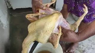 How to cut and prepare country chicken in old village style | chicken cutting at home