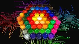 Coulée acrylique avec 60 couleurs sur 2 toiles + résine époxy - des résultats époustouflants! | JFA