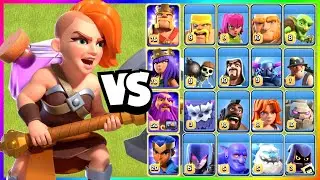 EXPERIMENT-SUPER VALKYRIE VS ALL MAX TROOPS || SUPER VALKYRIE IN CLASH OF CLANS !